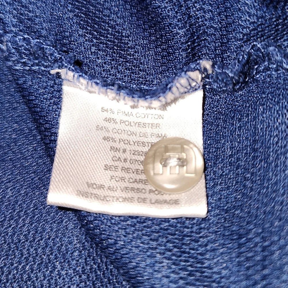 Travis Mathew Mens Size  L Polo Golf Shirt Navy Blue Pima Cotton Lightweight - Picture 3 of 4